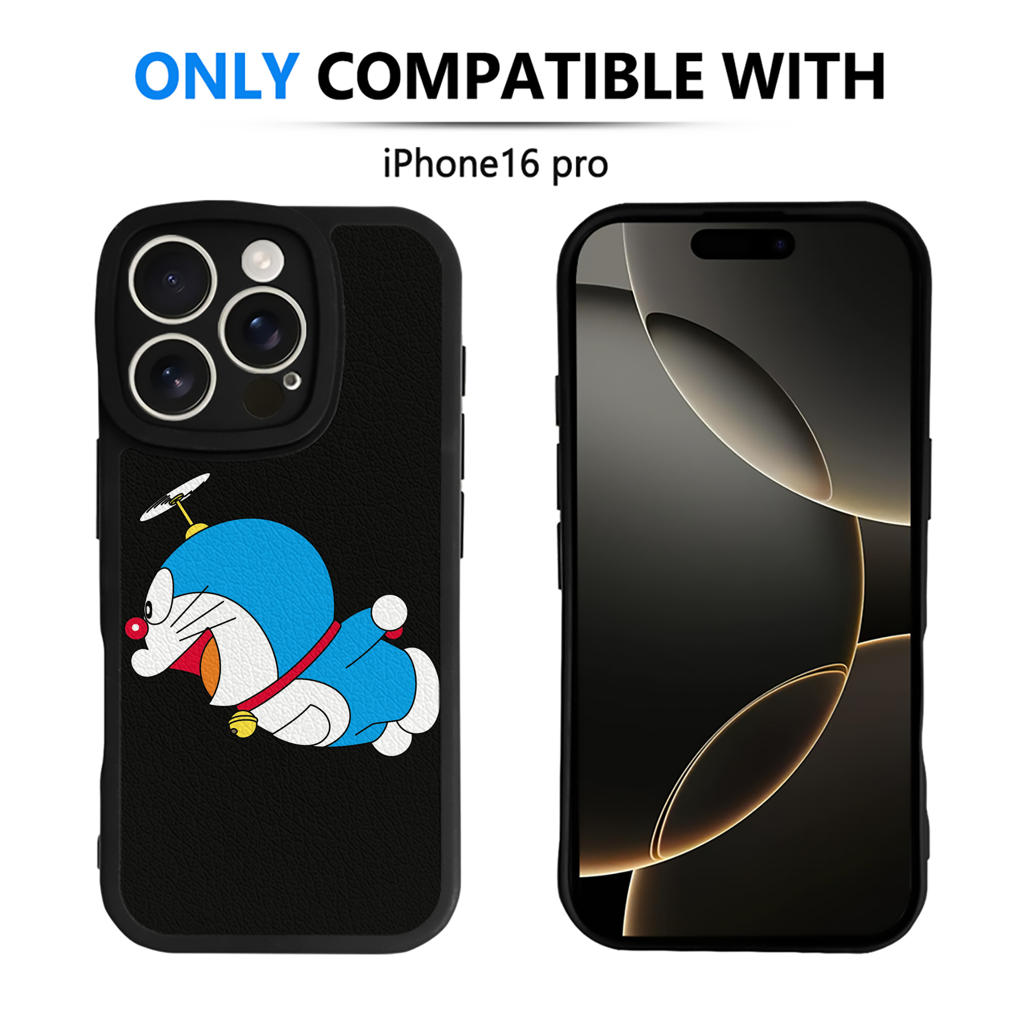 （画像用） ドラえもん Doraemon 【iPhone 16シリーズ対応】シリコンスマホケース（レザー調） 材質：シリコン